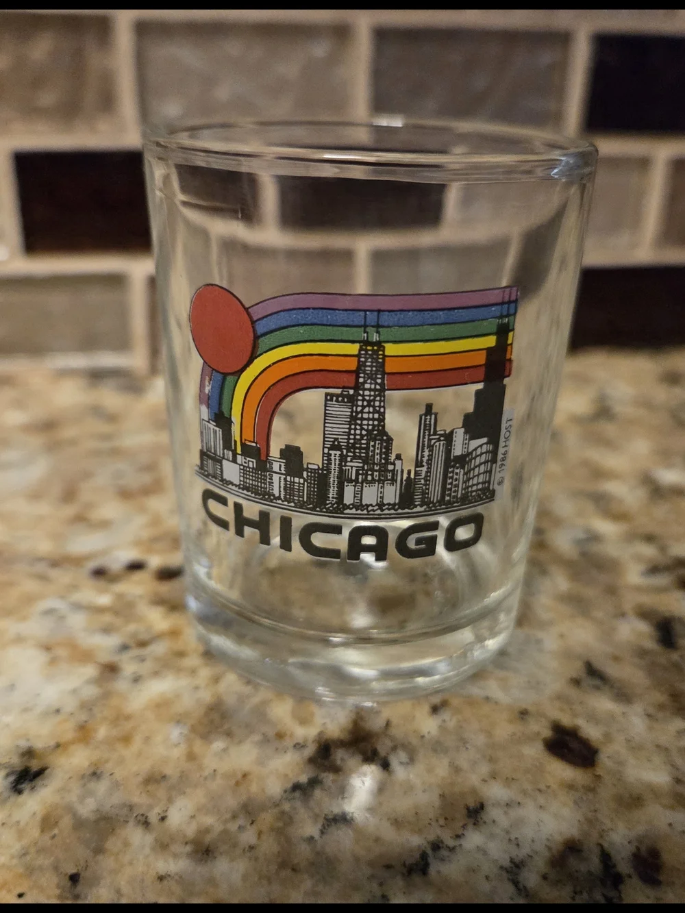 Chicago Rainbow Skyline Souvenir Shot Glass